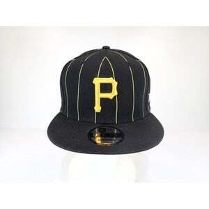 New Era 9FIFTY Pittsburgh Pirates Snapback Hat Black Yellow Pinstripe MLB NWOT